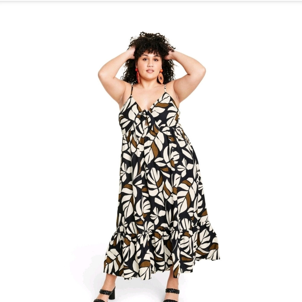 Botanical Print Sleeveless dress